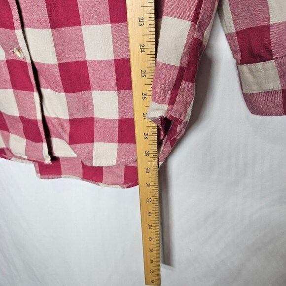 Vintage Abercrombie & Fitch Country Clothes Red White Checkered Flannel Shirt M - Picture 7 of 9